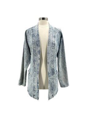 Vintage Sundance Womens Medium Jacket Stone Wash Denim Jean Relaxed Fit 1980s